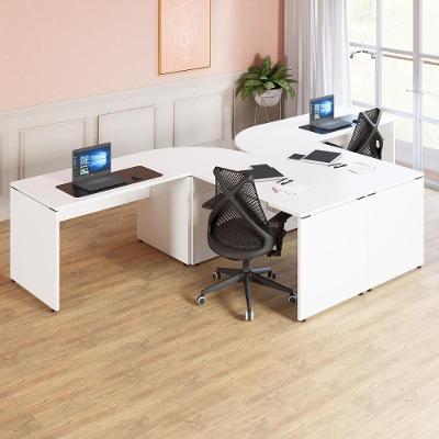 Espaço de Trabalho em l para 2 Pessoas Moderno MDP 120CM Branco F5 Office
