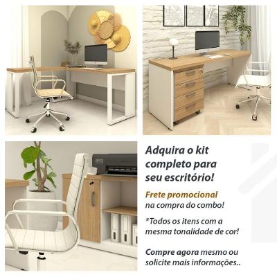 Escrivaninha Industrial sem Gavetas MDP 120CM Macadâmia com Branco F5 Office