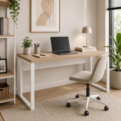Escrivaninha Industrial 190CM MDP Macadâmia Branco F5 Office