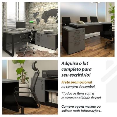 Escrivaninha Industrial 120CM MDP Cinza Sagrado com Preto F5 Office