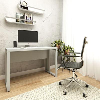 Mesa Industrial Escrivaninha com Pés Metal sem Gavetas 90CM Cinza Claro F5 Office