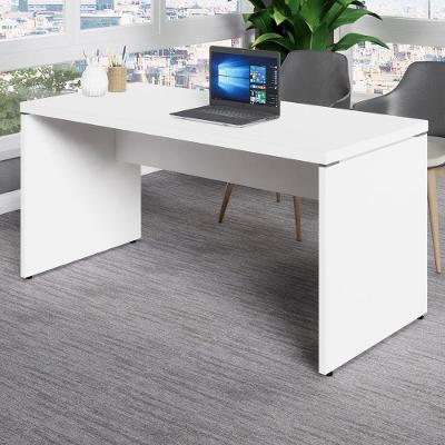 Mesa Escrivaninha para Escritório Linha Corporativa Alto Padrão MDF-MDP 170CM Branco F5 Office