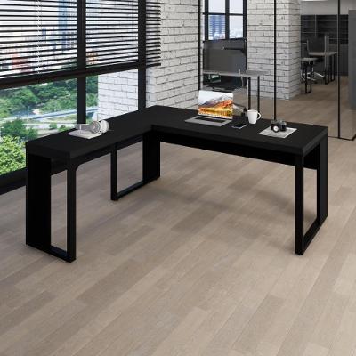 Mesa em l para Escritório Mesa l Escritório 150CM X 70CM Preto F5 Office