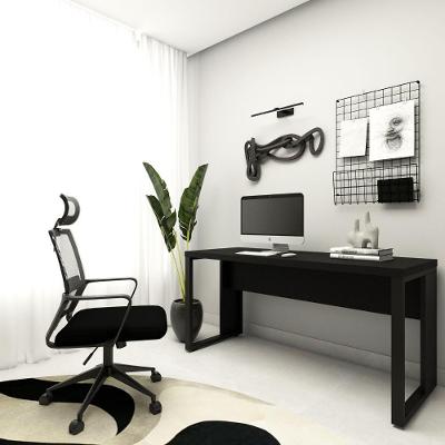Mesa Industrial Tampo Engrossado MDP 150CM Preto F5 Office