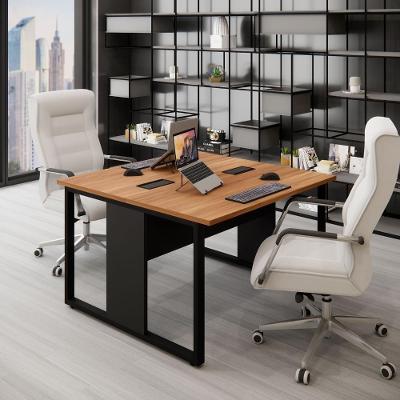 Mesa de Trabalho para Escritório 2 Lugares F5 Moderno MDP 120CM Nogal com Preto