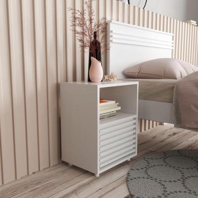 Mesa de Cabeceira 38,3CM 1 Gaveta MDP Branco Tecno Mobili