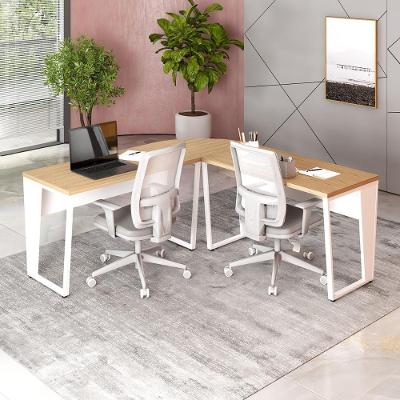 Mesa em l Escritório Mesa em l para Escritório MDP 180CM Macadâmia com Branco F5 Office