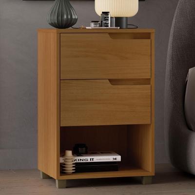 Mesa de Cabeceira Nature 2 Gavetas 100% MDF Marrom 45CM
