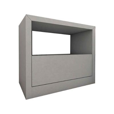 Mesa de Cabeceira Mesa de Cabeceira 67cm Gaveta e Nicho Pr. 100% Mdf Casa Lar 1 Gaveta MDF Prata