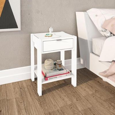 Mesa de Cabeceira 1 Gaveta MDP Brilhante Branco Tecno Mobili