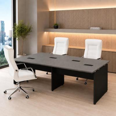 Espaço de Trabalho Escritório para 4 Pessoas 240CM MDP Cinza Sagrado com Preto