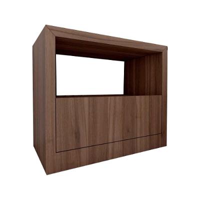 Mesa de Cabeceira Cadiz 1 Gaveta MDF Contemporâneo Nogueira 67CM Casa Lar