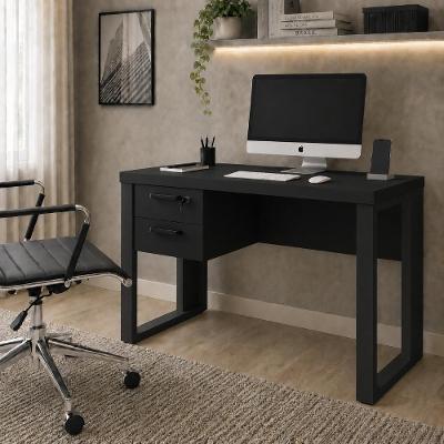 Escrivaninha Industrial 2 Gavetas MDP 90CM Preto F5 Office