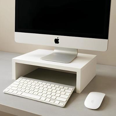 Suporte para Monitor de Mesa Escritório MDF 30CM Branco F5 Office