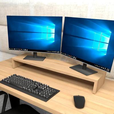 Suporte para Monitor de Mesa F5 Office MDF 80CM Macadâmia