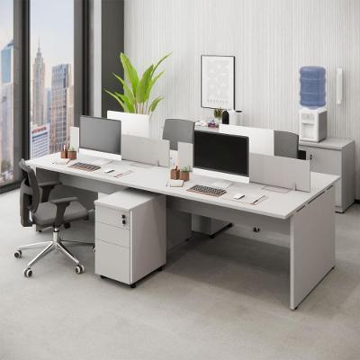 Plataforma de Trabalho para Escritório Linha Corporativa Alto Padrão 6 Gavetas MDP 270CM Cinza F5