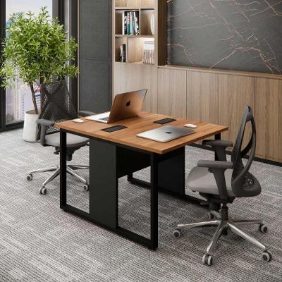 Plataforma de Trabalho para Escritório para 2 Lugares 90CM Nogal com Preto F5
