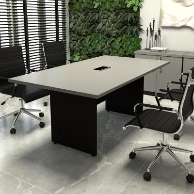 Mesa para Escritório Cs Pre sem Gavetas MDP 180CM Cinza Sagrado com Preto F5 Office