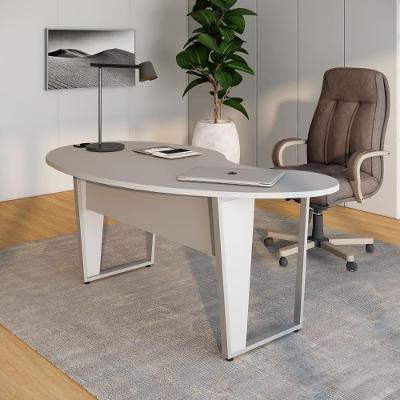Mesa para Escritório Mesa Linear Orgânica Moderno sem Gavetas 175CM Cinza F5 Office