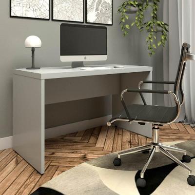 Mesa para Escritório Estudos e Escritório 120cm Alto Padrão sem Gavetas 120CM Cinza Claro F5 Office