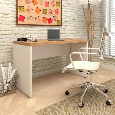 Mesa para Escritório Estudos Alto Padrão 120CM Macadâmia e Branco F5 Office