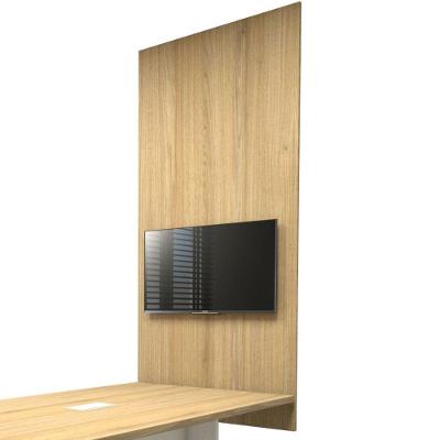 Painel para TV F5 Office F5 Sala de Reunião MDF 90CM Macadâmia Marrom F5 Office