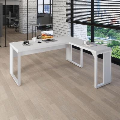 Mesa para Escritório em l Industrial 170CM Branco F5 Office