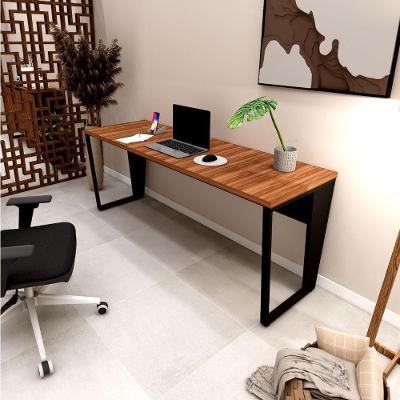 Mesa Escrivaninha Industrial MDF 180CM Nogal com Preto F5 Office