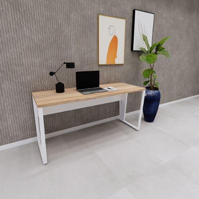 Escrivaninha para Escritório Trapézio MDP 150CM Macadâmia com Branco F5 Office