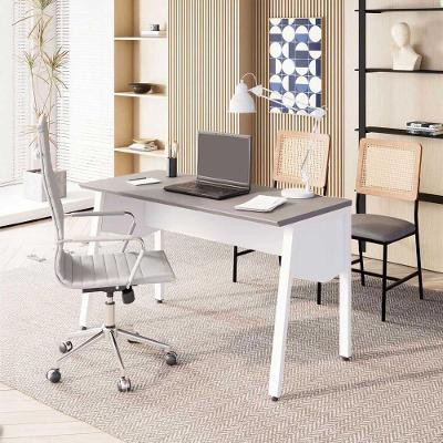 Escrivaninha para Escritório Tampo Chanfrado 120CM Cinza Sagrado com Branco F5 Office