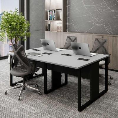 Plataforma de Trabalho 4 Lugares 180CM X 120CM Cinza Sagrado com Preto F5 Office