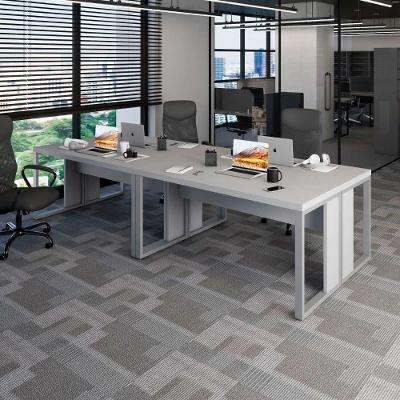 Plataforma de Trabalho para 4 Pessoas 300CM 120CM MDF-MDP Cinza F5 Office