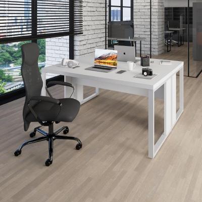 Plataforma de Trabalho para 2 Pessoas 150CM Branco Pés Metal F5 Office