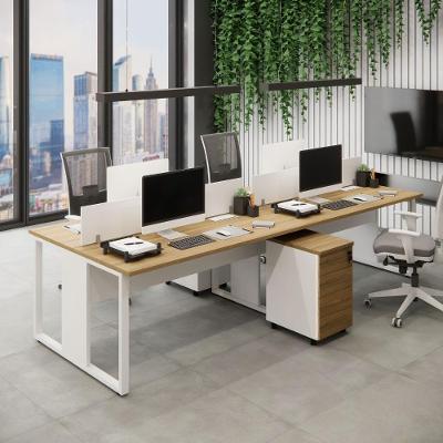 Plataforma de Trabalho para Escritório Plataforma 2 Gav. e Divisória 4 Pessoas MDF-MDP