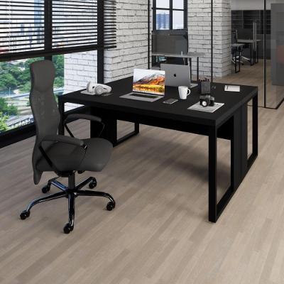 Plataforma de Trabalho para 2 Pessoas 150CM Preto Pés Metal F5 Office