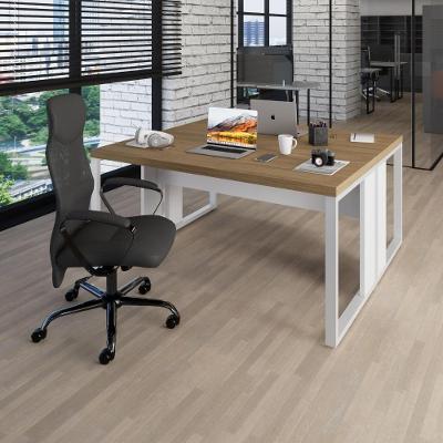 Plataforma de Trabalho para 2 Pessoas 150CM Macadâmia com Branco F5 Office