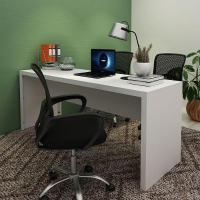 Mesa para Escritório Linha Office MDP 180CM Branco Tecno Mobili