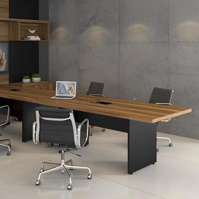 Mesa de Reunião Retangular Mesa de Reunião 3,20m X 1,20m Moderno 320CM Sevilha com Preto F5 Office