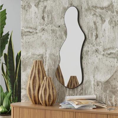 Painel Espelho Decorativo Espelho Orgânico Formato Orgânico 89CM Pintura UV Preto Fosco Dalla Costa