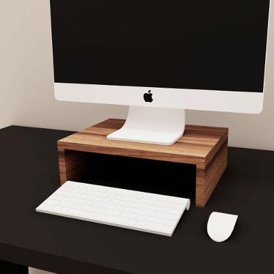 Suporte para Monitor Mesa de Escritório MDF Nogal Marrom F5 Office