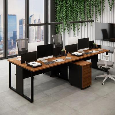 Plataforma de Trabalho para Escritório Linha Corporativa de Alto Padrão 6 Gavetas Marrom F5 Office
