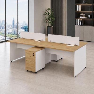 Plataforma de Trabalho para Escritório Mac B 3 Gavetas MDP 240CM Macadâmia com Branco
