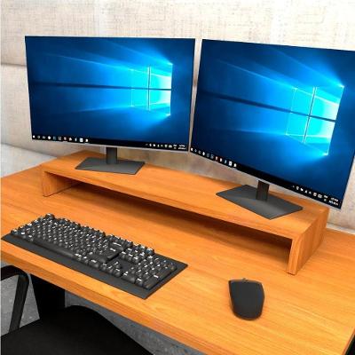 Suporte para Monitor F5 Escritório MDF 80CM Freijó Marrom F5 Office