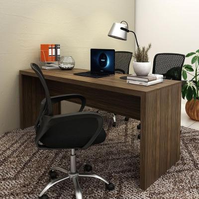 Mesa para Escritório Escrivaninha Linha Office sem Gavetas MDP 180CM Nogal