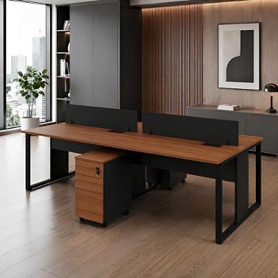 Plataforma de Trabalho para Escritório Linha Corporativa de Alto Padrão 6 Gavetas 270CM Nogal
