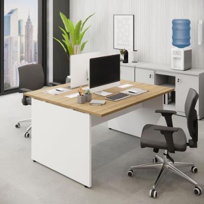 Plataforma de Trabalho para Escritório Linha Corporativa Alto Padrão 135CM Macadâmia com Branco F5