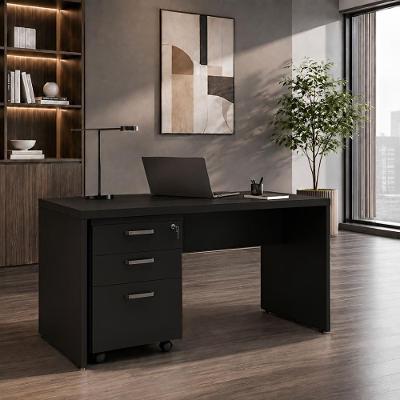 Mesa para Escritório com Gaveteiro Office 3 Gavetas 150CM Preto F5 Office