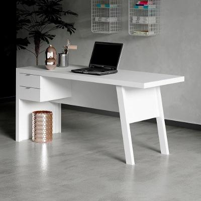 Escrivaninha Multiuso com 2 Gavetas MDP 163CM Branco Tecno Mobili