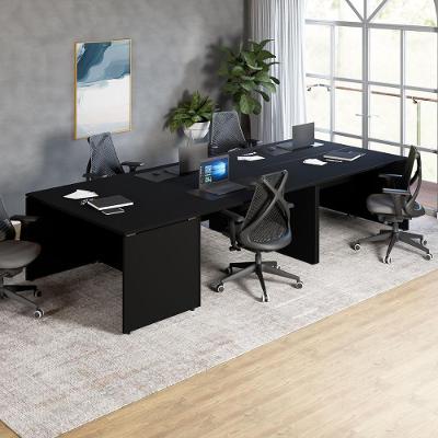 Escrivaninha Espaço de Trabalho Individual 1,4m P- 5 Pessoas MDP 350CM Preto F5 Office