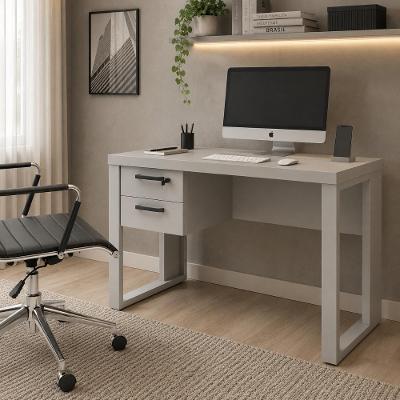 Escrivaninha Industrial 2 Gavetas MDP 90CM Cinza Claro F5 Office